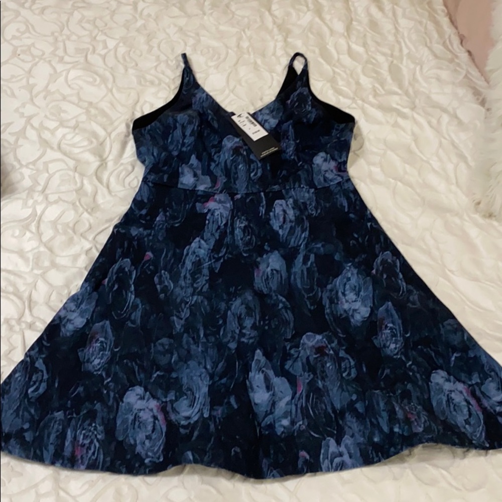 RW&Co Fit & Flare Feather-print Dress